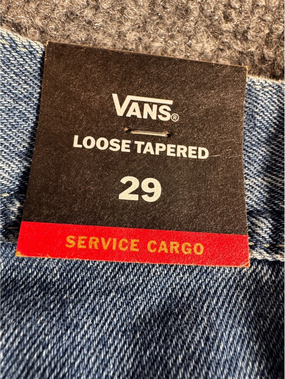 Vans Service Women's Cargo Pants 29 Indigo Blue Denim Loose Tapered Fit Wide Leg - Picture 7 of 10